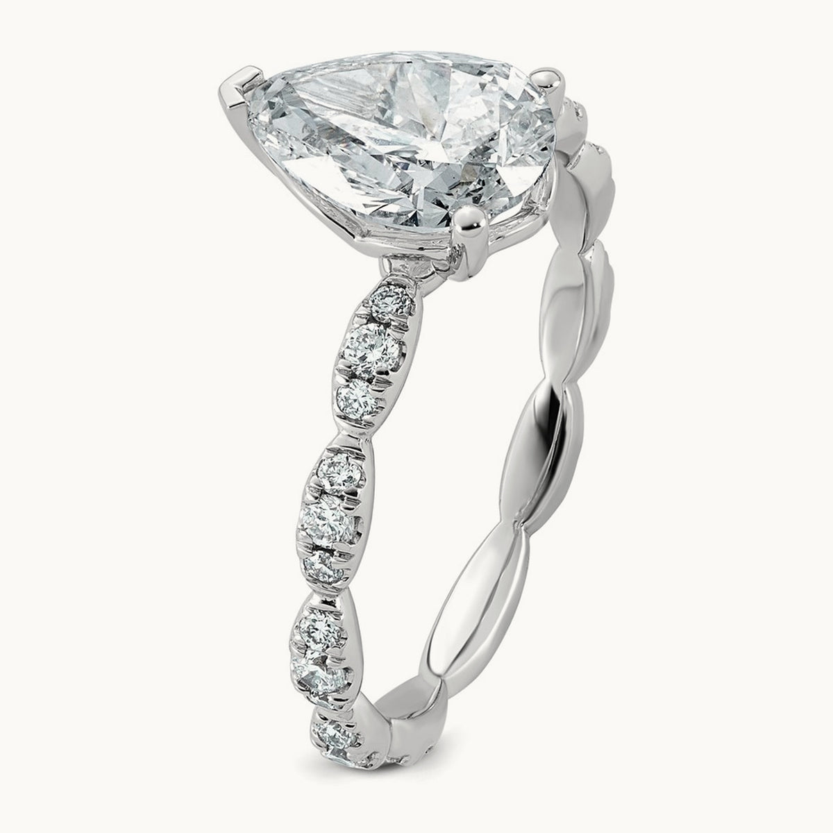 Pear Center Ring, 1 7/8-3 1/2 ct Lab-Grown Diamond