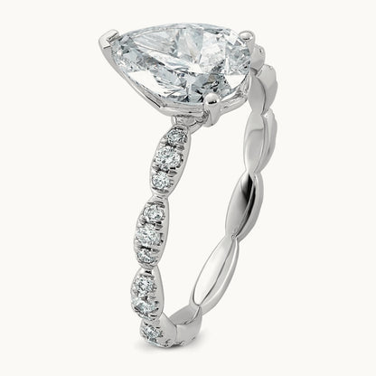 Pear Center Ring, 1 7/8-3 1/2 ct Lab-Grown Diamond