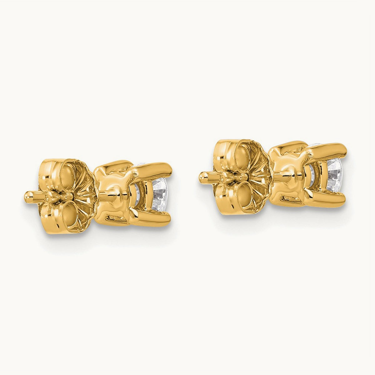 Round Heavyweight Stud Earrings, 0.10-7.00 ct tw Lab-Grown Diamond — 1/2 ct, 18K Yellow Gold