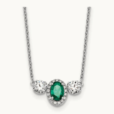 Created Em 3 Stone Necklace, 1.00 ct tw Lab-Grown Diamond
