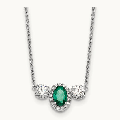 Created Em 3 Stone Necklace, 1.00 ct tw Lab-Grown Diamond