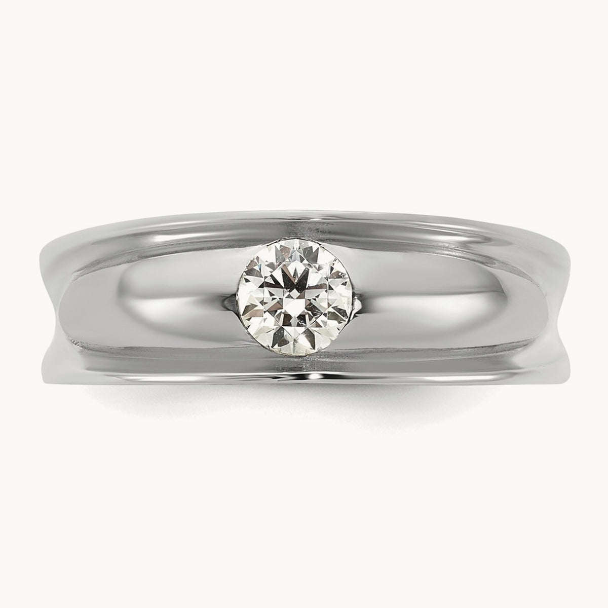 IB Goodman Mens Polished Complete 1/2ct Diamond Ring, 14K White Gold