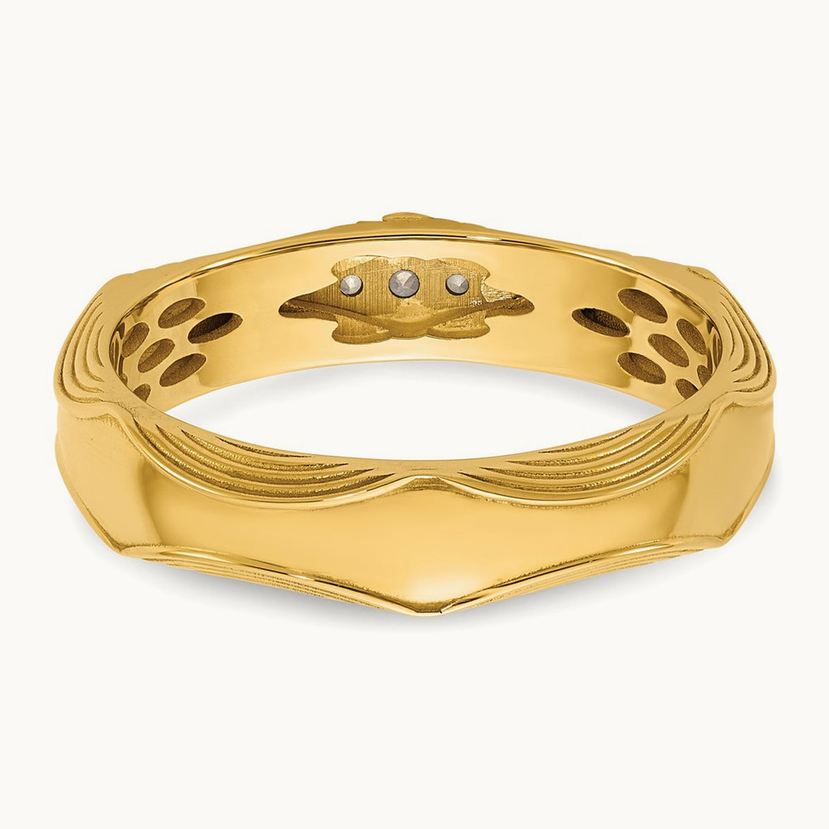14ktt IB Goodman Mens Complete 3-Stone 1/15ct Diamond Ring