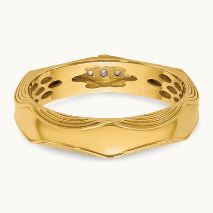 14ktt IB Goodman Mens Complete 3-Stone 1/15ct Diamond Ring