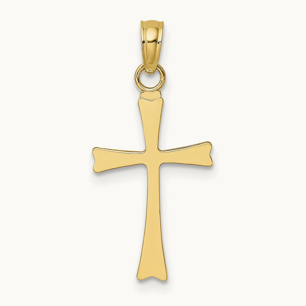 Polished Cross Charm, 14K