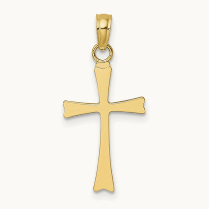 Polished Cross Charm, 14K