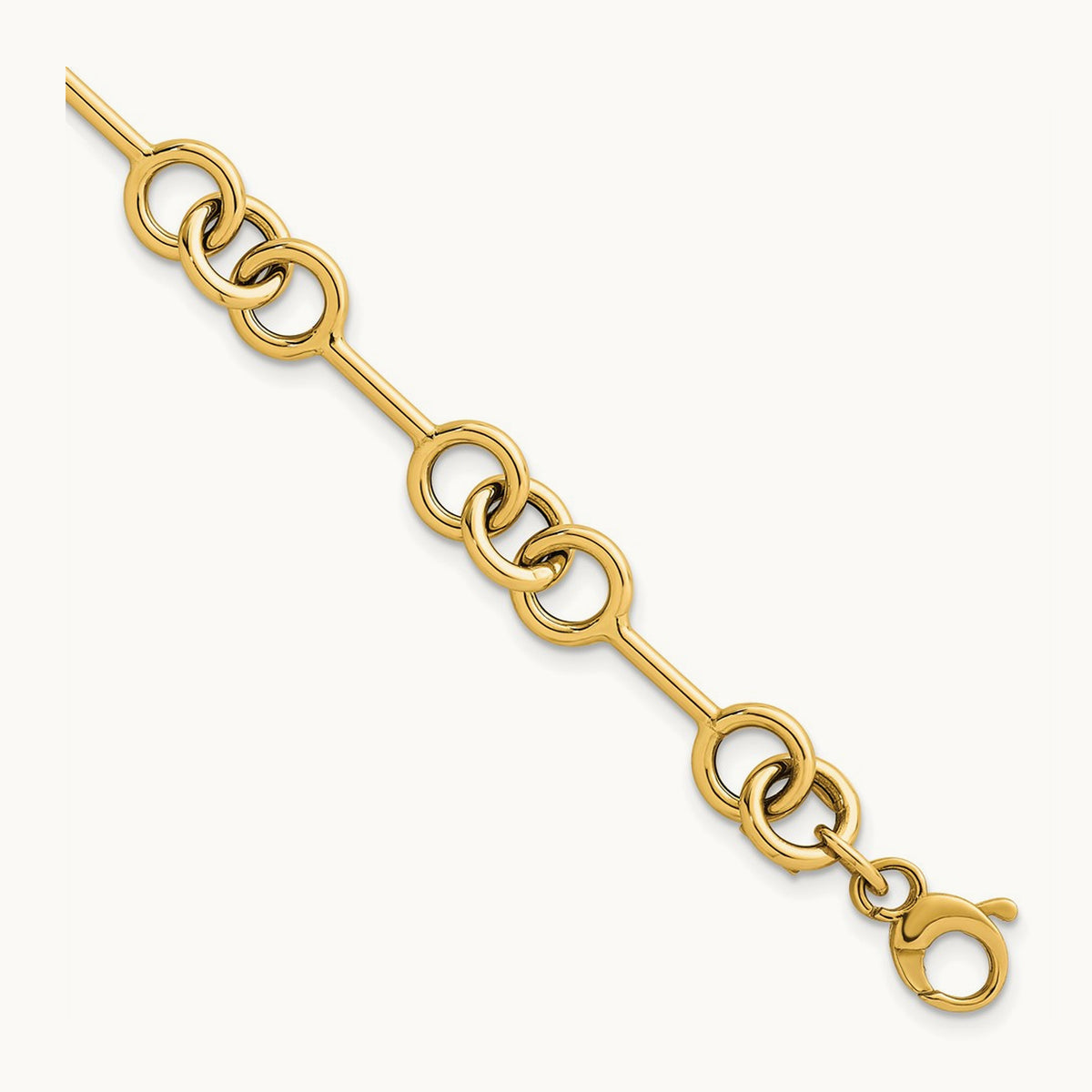 Polished 7.5in Fancy Link Bracelet, 14K