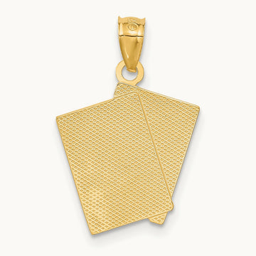 Ace of Hearts and King of Hearts ALL IN! Cards Pendant, 14K