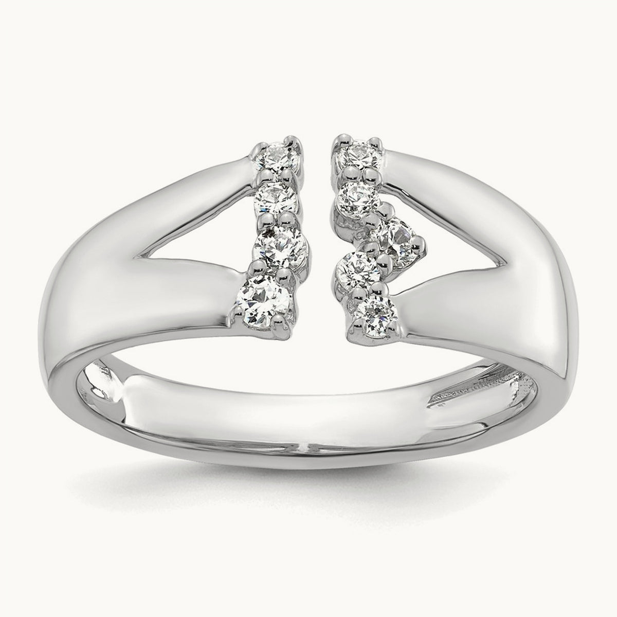 Open Cuff Fashion Ring — 14K White Gold, 7
