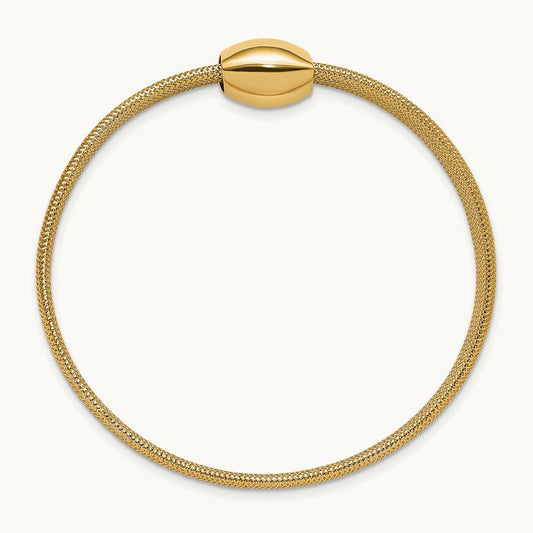 Mesh Slip-on Stretch Bracelet, 14K — Leslie's