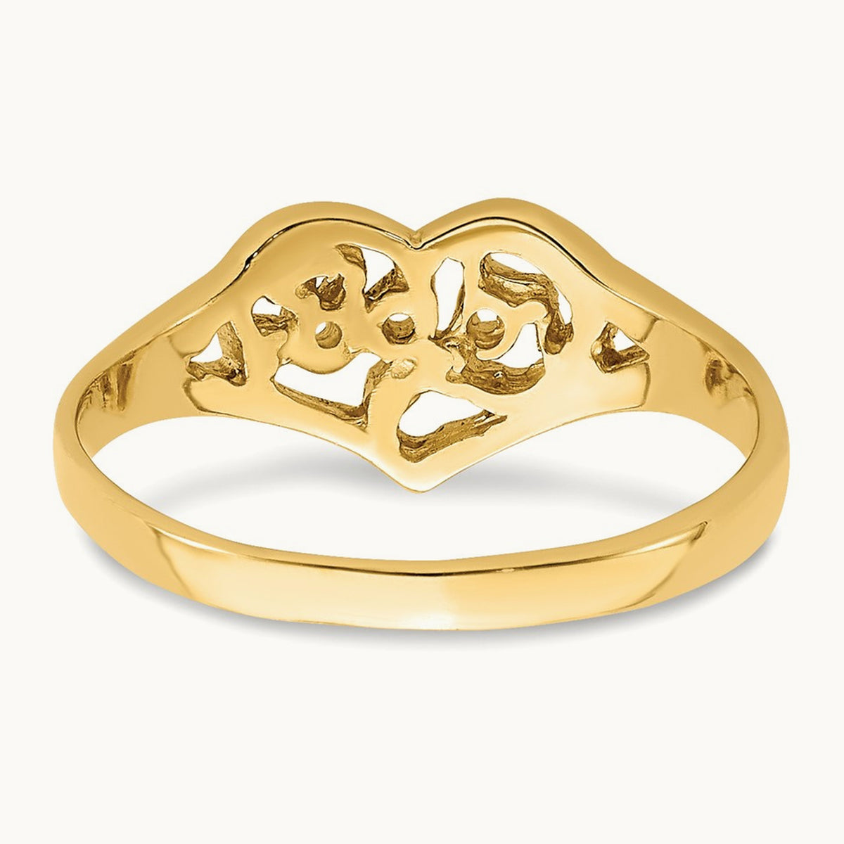 BABY Cut-out Heart Ring, 14K