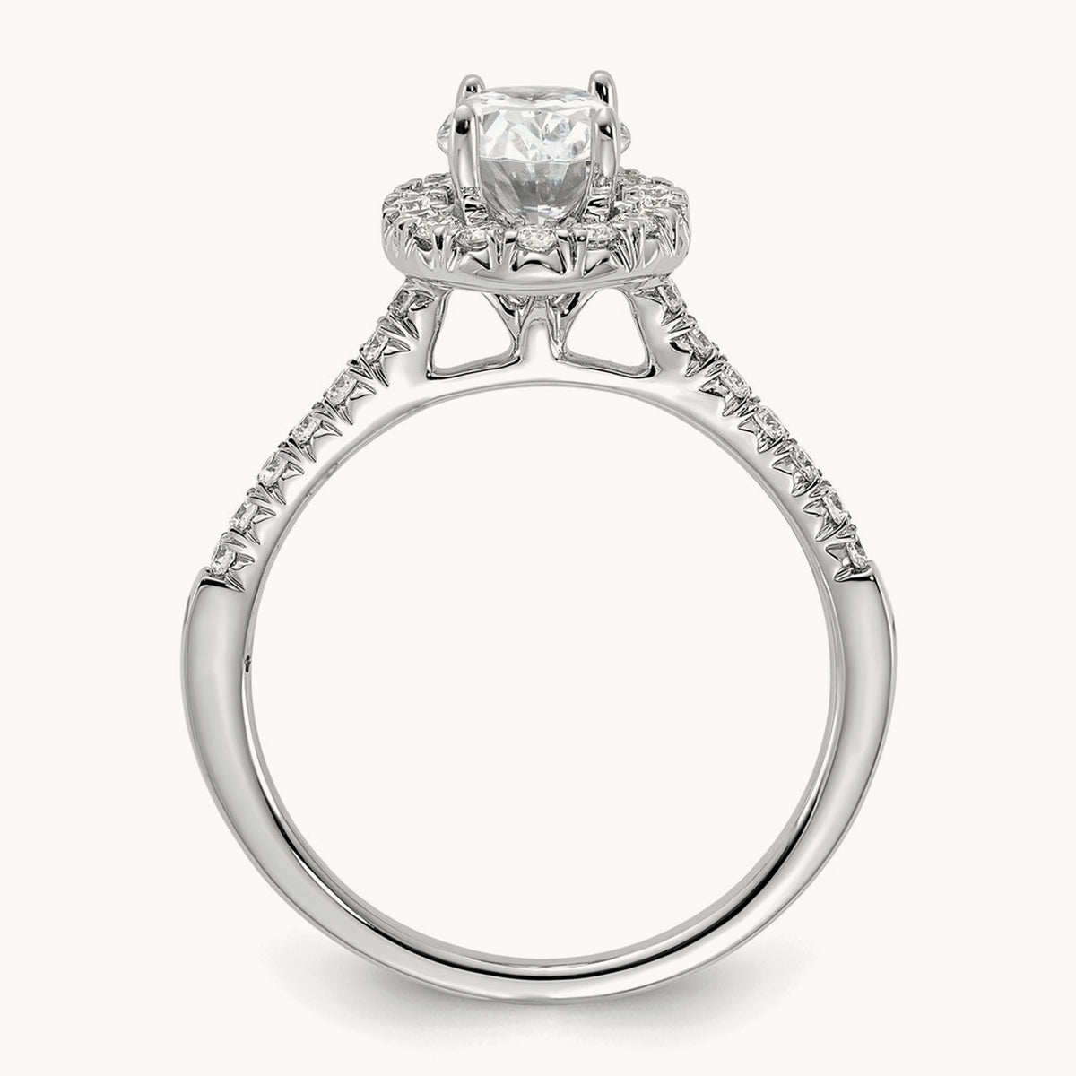 Oval Halo Engagement Ring, 0.25-2.50 ct tw Lab-Grown Diamond — 14K White Gold
