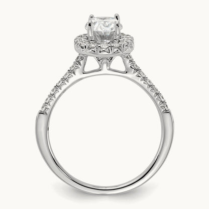 Oval Halo Engagement Ring, 0.25-2.50 ct tw Lab-Grown Diamond — 14K White Gold