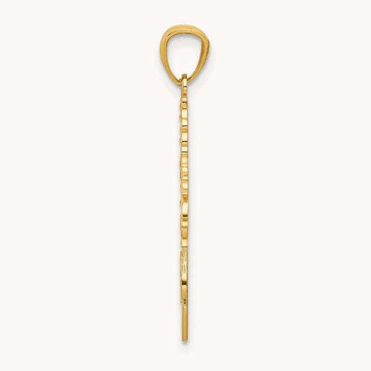 Diamond Cut Cheerleader Charm, 14K