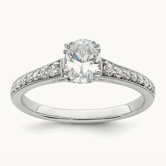 Oval Semi-Mount Engagement Ring — 1/2 ct, 7
