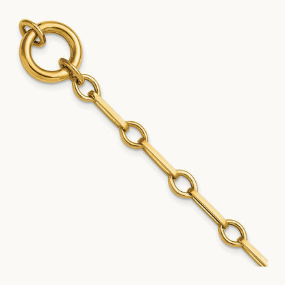 Polished 7.75in Fancy Link with Circle Bracelet, 14K