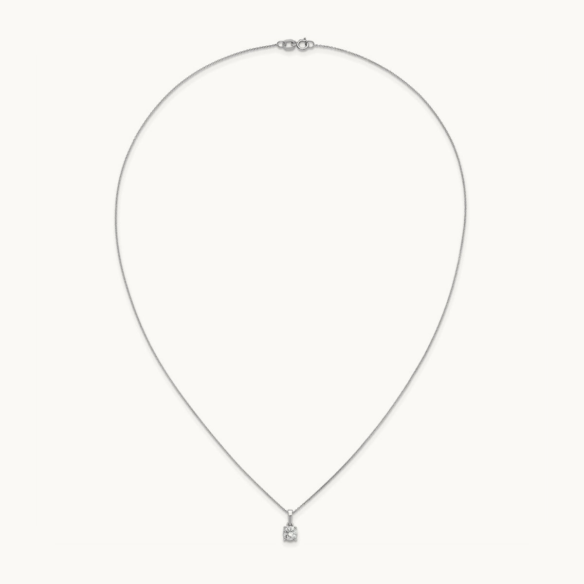 Solitaire Pendant Necklace, 0.50 ct tw Lab-Grown Diamond