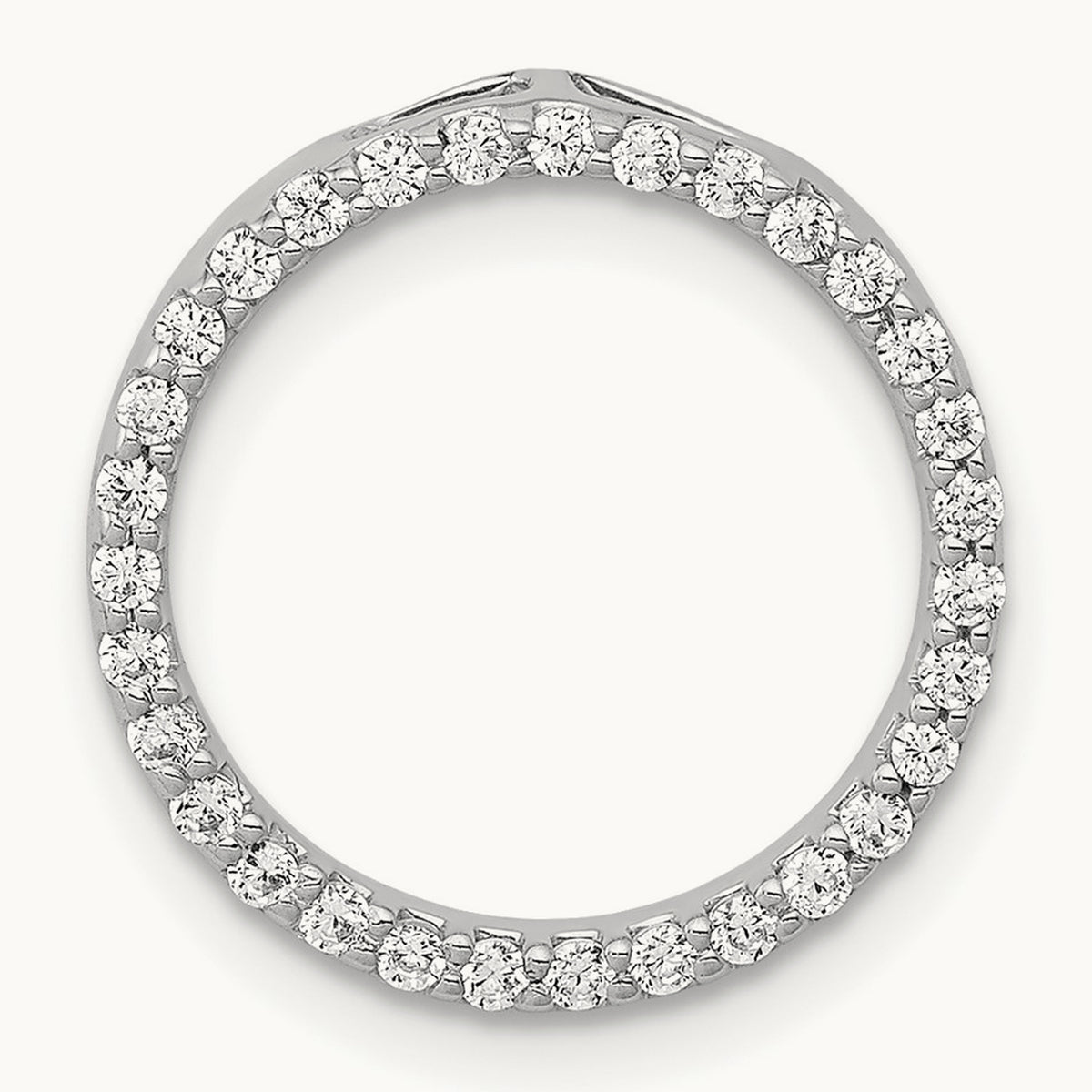 Diamond Circle Chain Slide — 14K White Gold, 15.4mm
