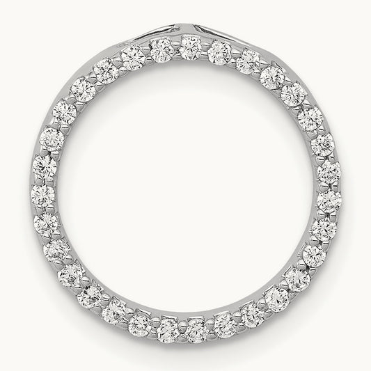 Diamond Circle Chain Slide — 14K White Gold, 15.4mm