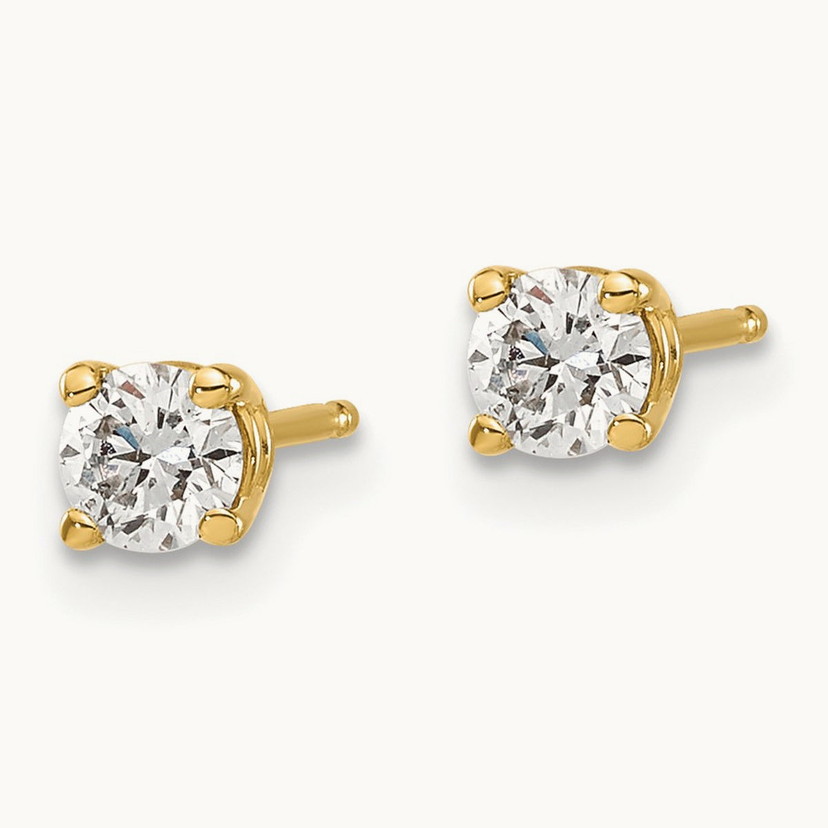 14y .40ct. I1 J-K Diamond Stud Push-on Post Earrings