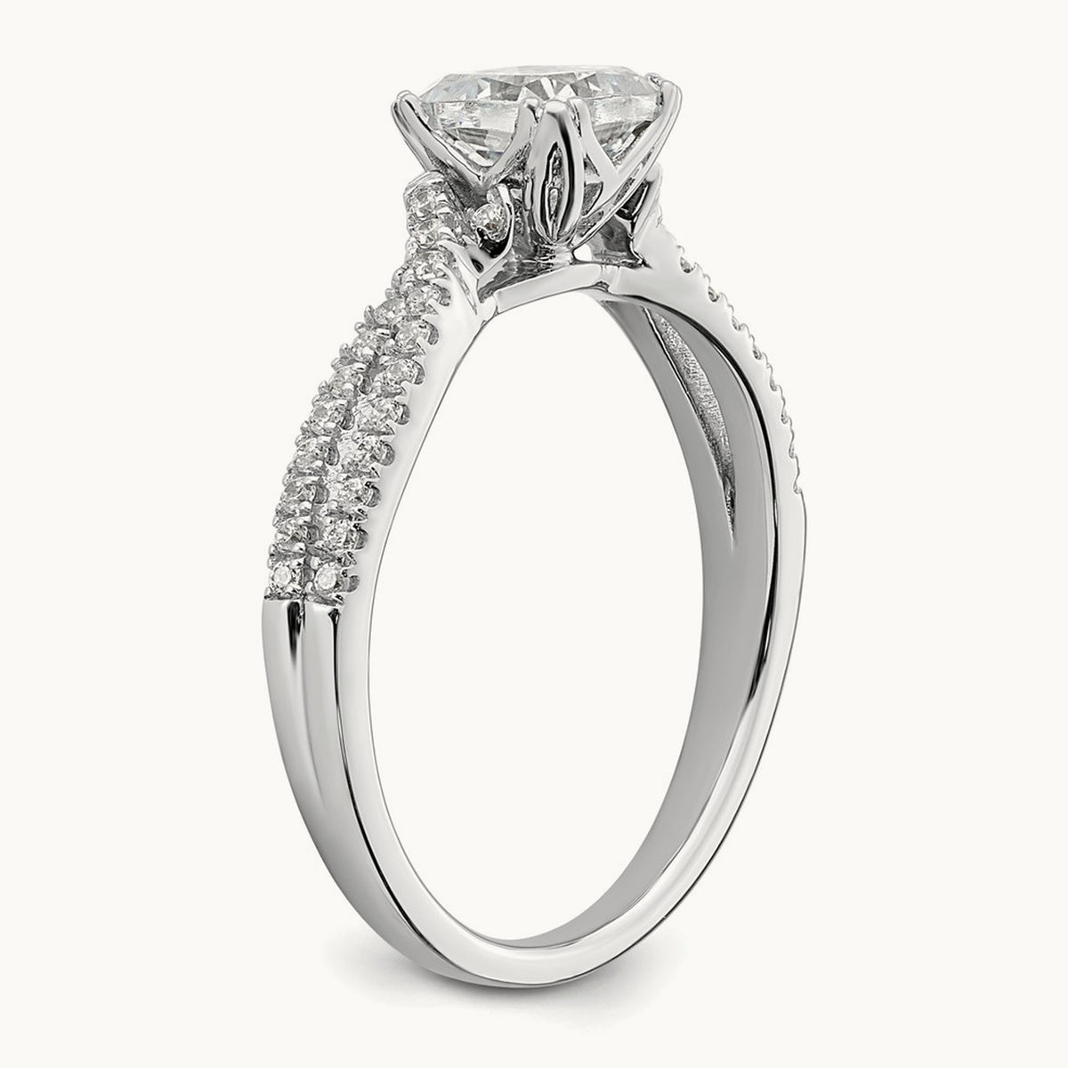 Criss-Cross Cushion Semi-Mount Engagement Ring — 3/4 ct, 7