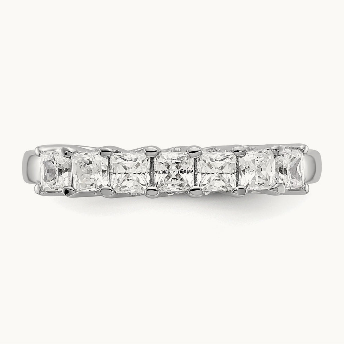 7-Stone Diamond Band, 14K White Gold