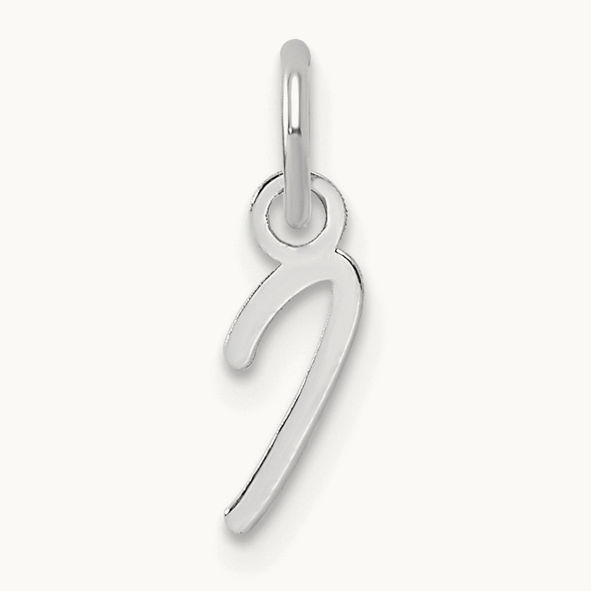 Uppercase Initial Charm — 14K White Gold, I