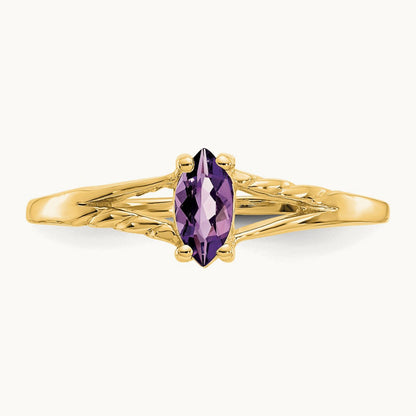 Amethyst Birthstone Ring, 14K