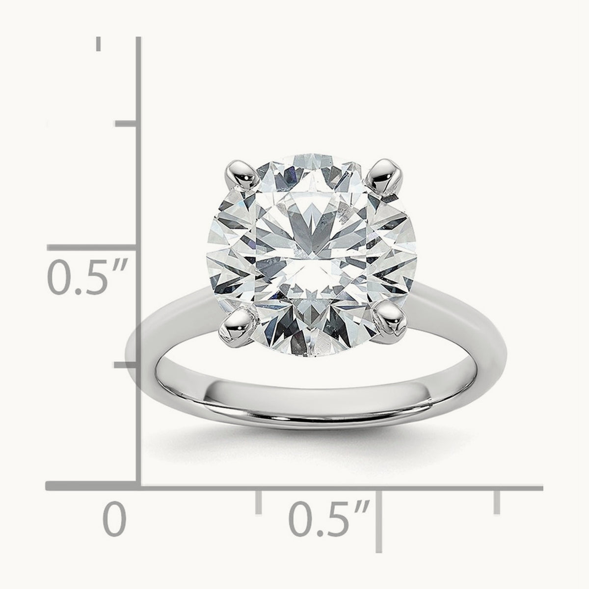 Round 8X Ring, 5.00 ct tw Lab-Grown Diamond — 14K White Gold