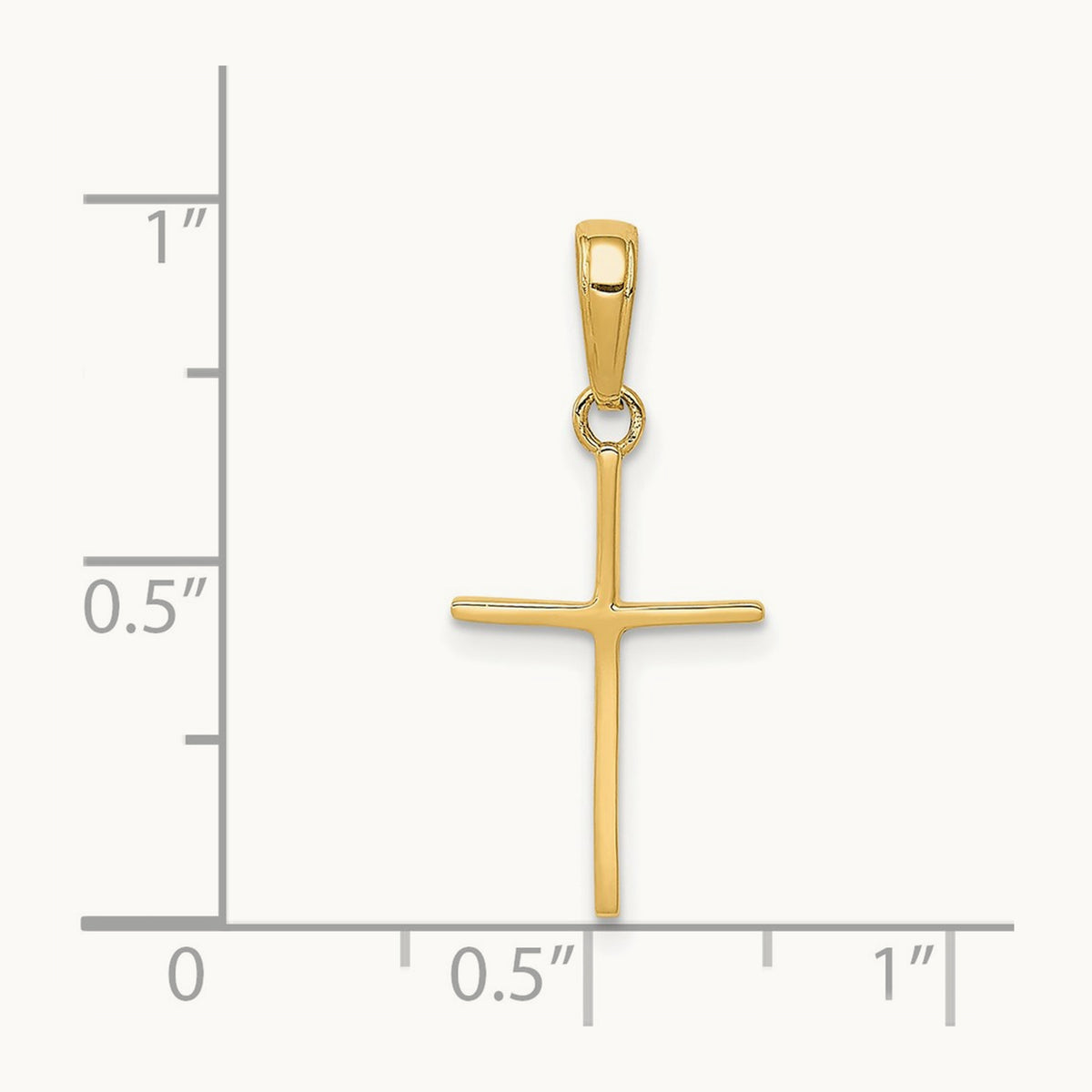 Polished Cross Pendant — 14K Yellow Gold