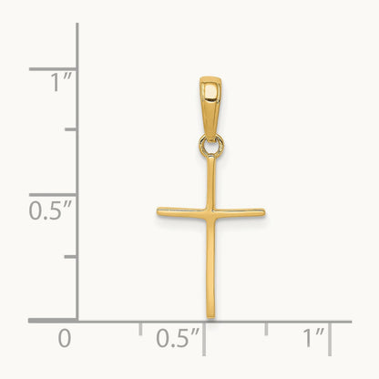 Polished Cross Pendant — 14K Yellow Gold