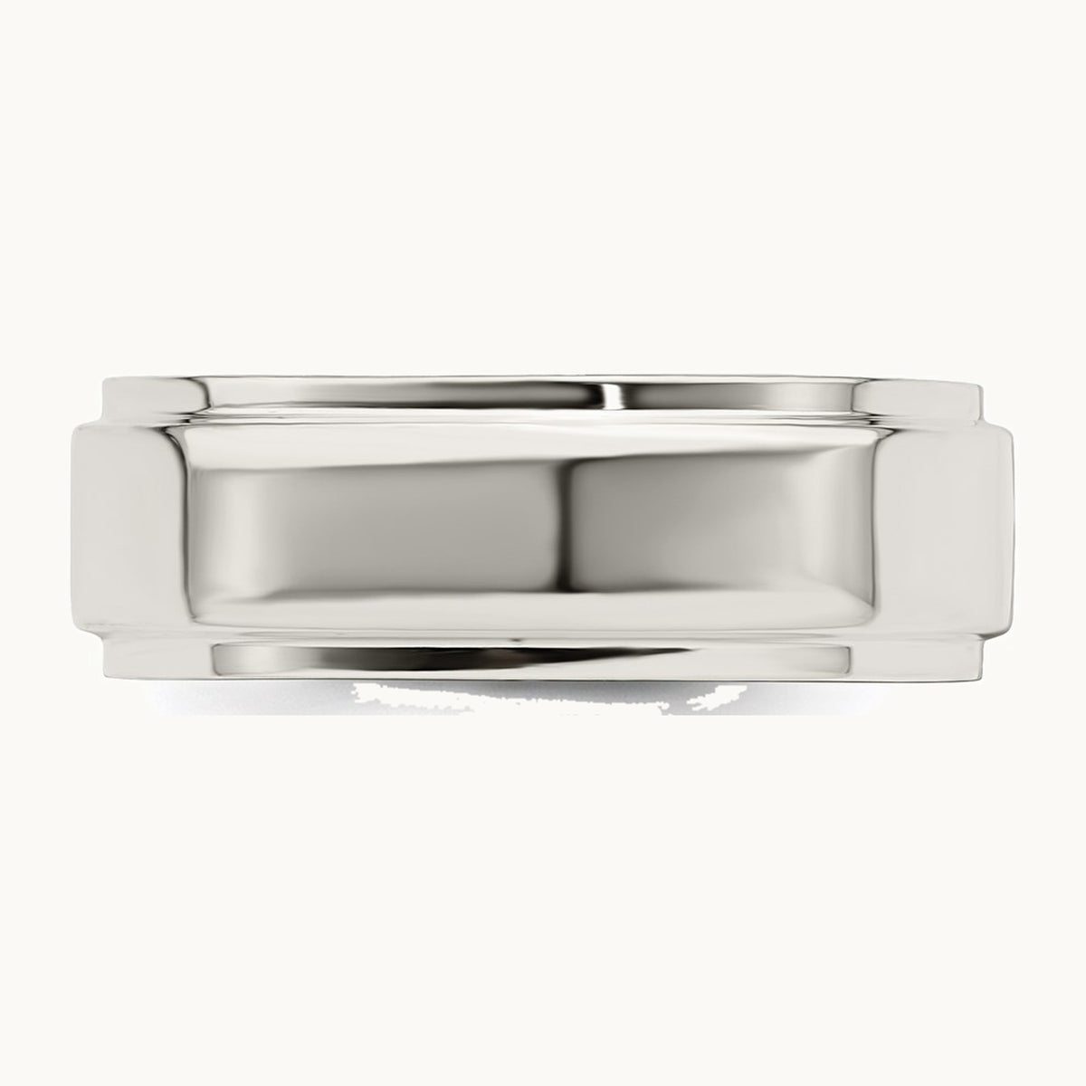 Sterling Silver 7mm Flat with Step Edge Band