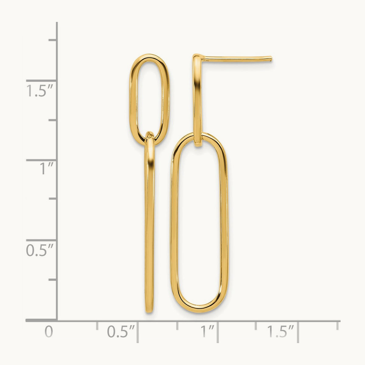 Polished Post Drop Earrings, 14K — Leslie's