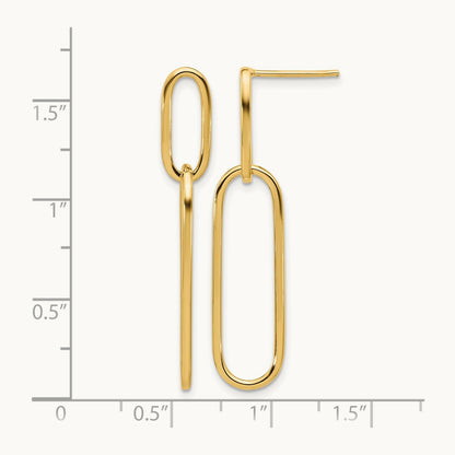 Polished Post Drop Earrings, 14K — Leslie's