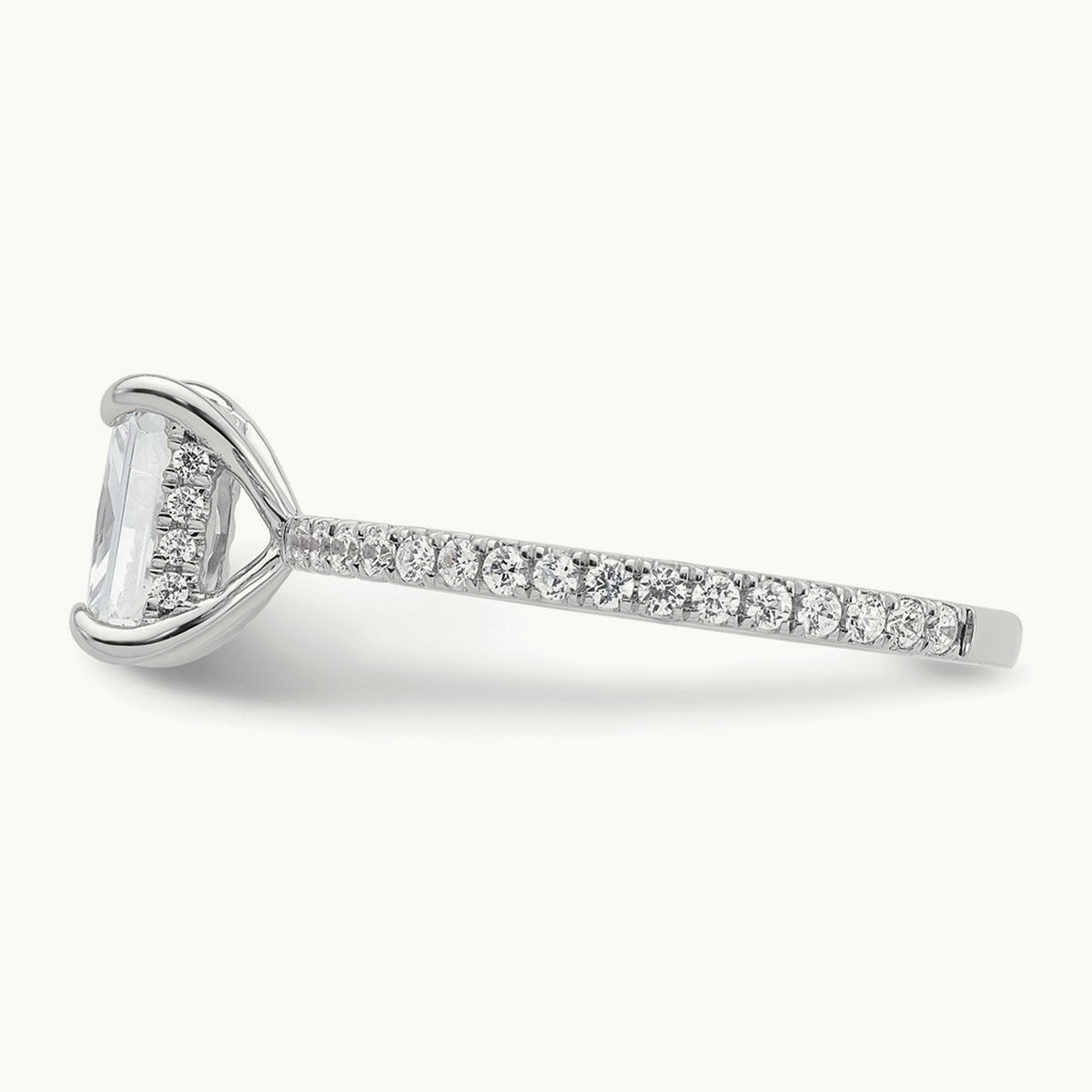 Solitaire with Flair Engagement Ring, 1.25-2.25 ct tw Lab-Grown Diamond — 1 1/3 ct, 14K White Gold