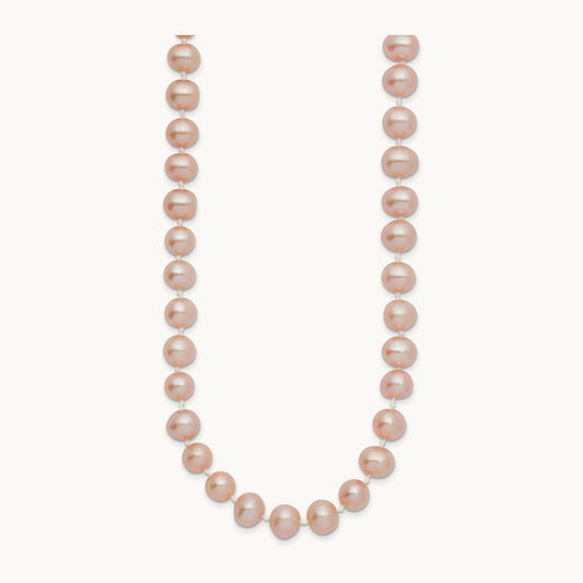 7- Pink Near Round Freshwater Cultured Pearl Necklace, 14K