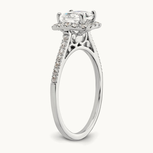 Cushion Halo Semi-Mount Engagement Ring, 0.25 ct tw