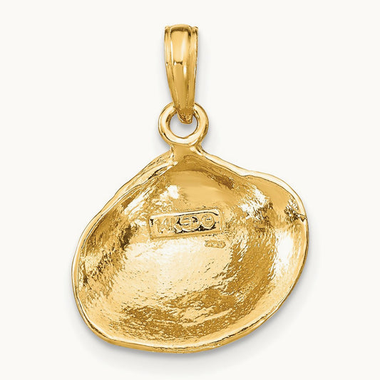 Medium Clam Shell Pendant — 14K Yellow Gold