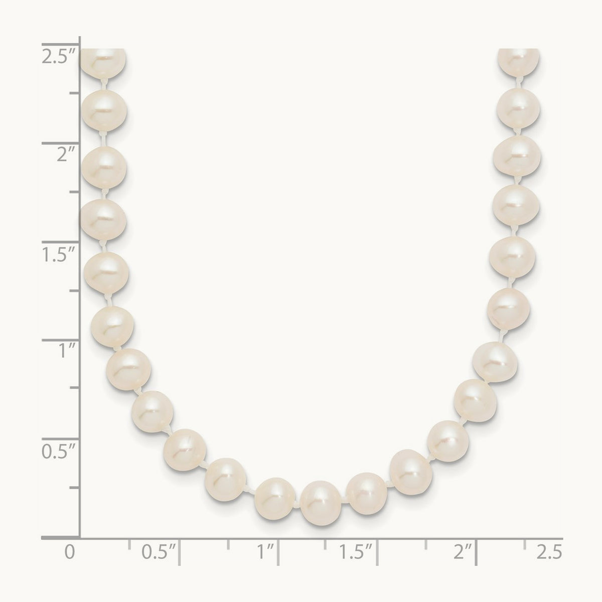 White Near Round Freshwater Cultured Pearl Necklace — 16mm