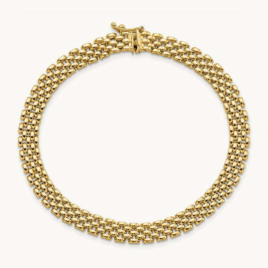 Panther Link Bracelet, 6mm, 14K