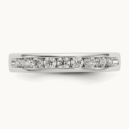 9- Stone Ladies Band Mounting, 2.4mm, 14K White Gold
