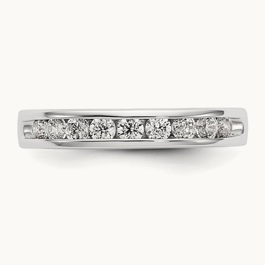 9- Stone Ladies Band Mounting, 2.4mm, 14K White Gold