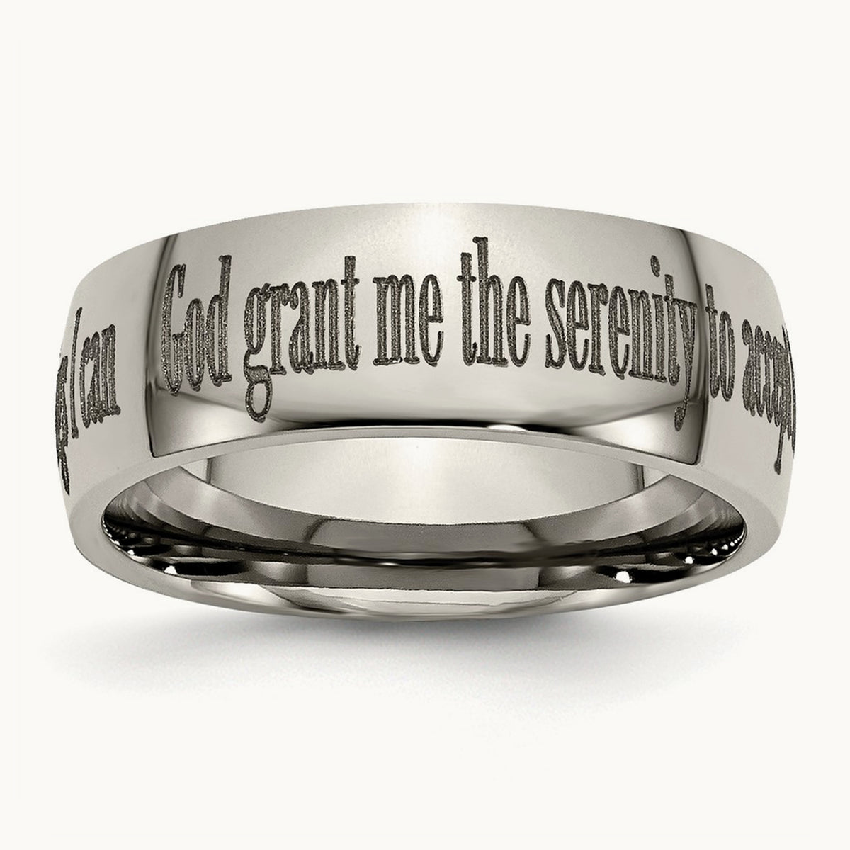 Polished Serenity Prayer Laser Design Band — photo set (2)