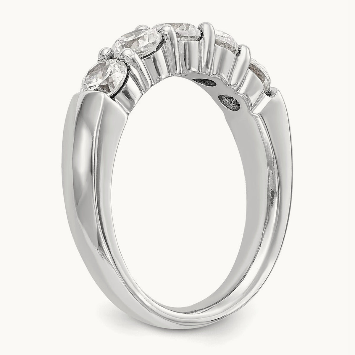5-Stone Diamond Band, 14K White Gold