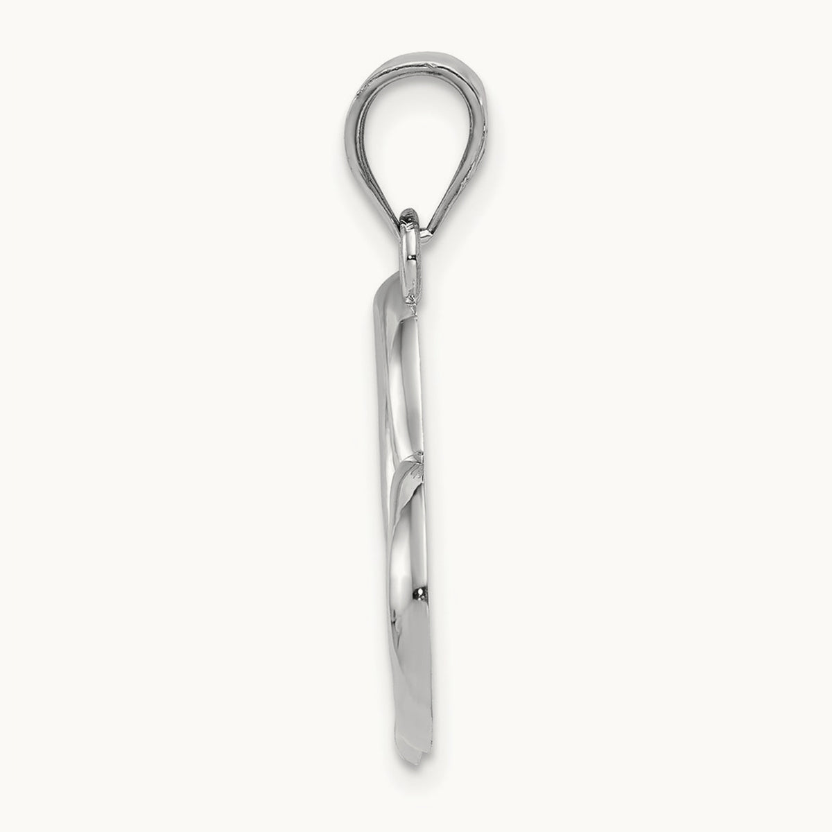 Polished Open Heart Pendant, 14K White Gold