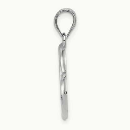 Polished Open Heart Pendant, 14K White Gold