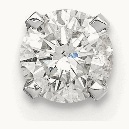 AA Quality Complete Diamond Stud Earring, 14K White Gold