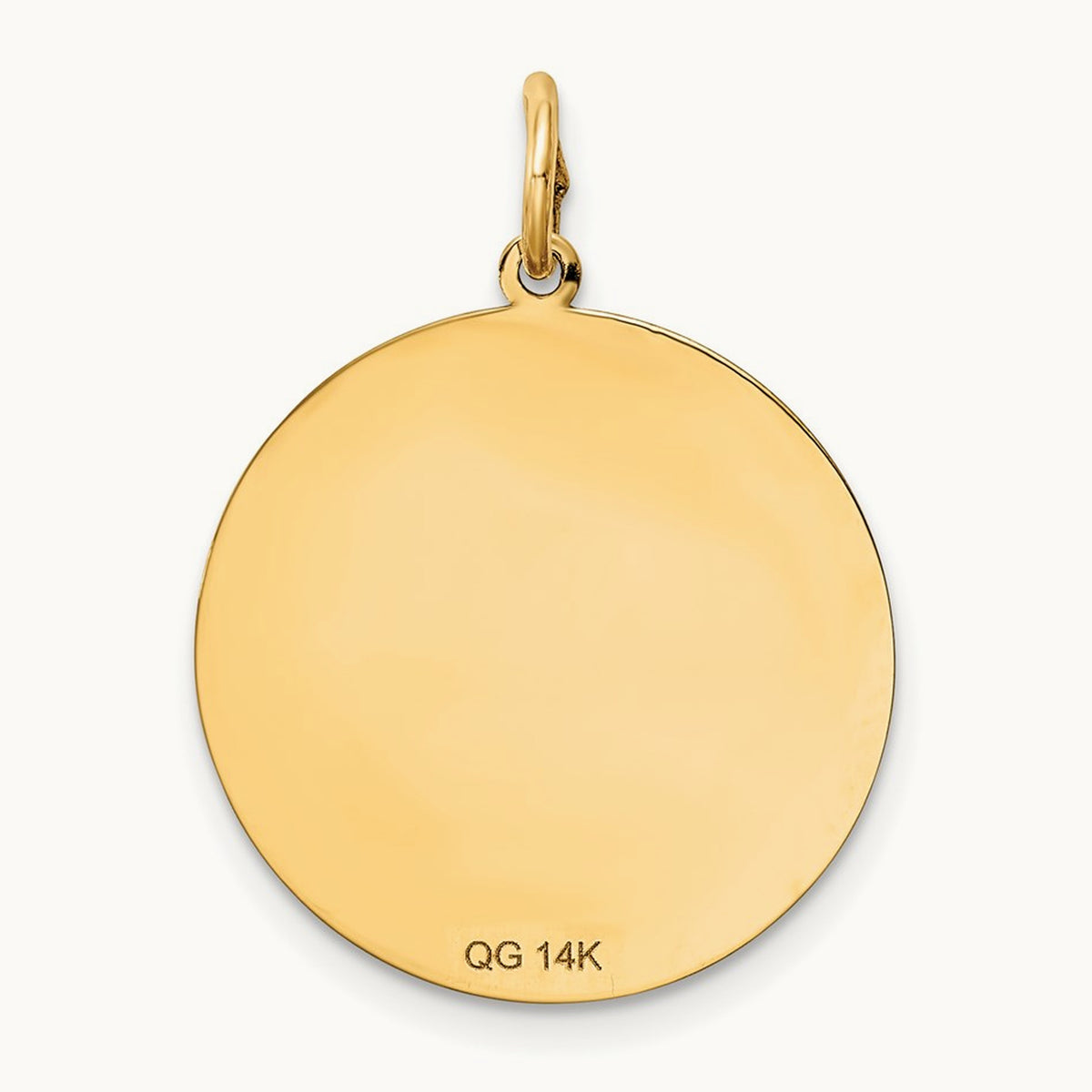 Solid Polished Smiley Face Pendant, 14K