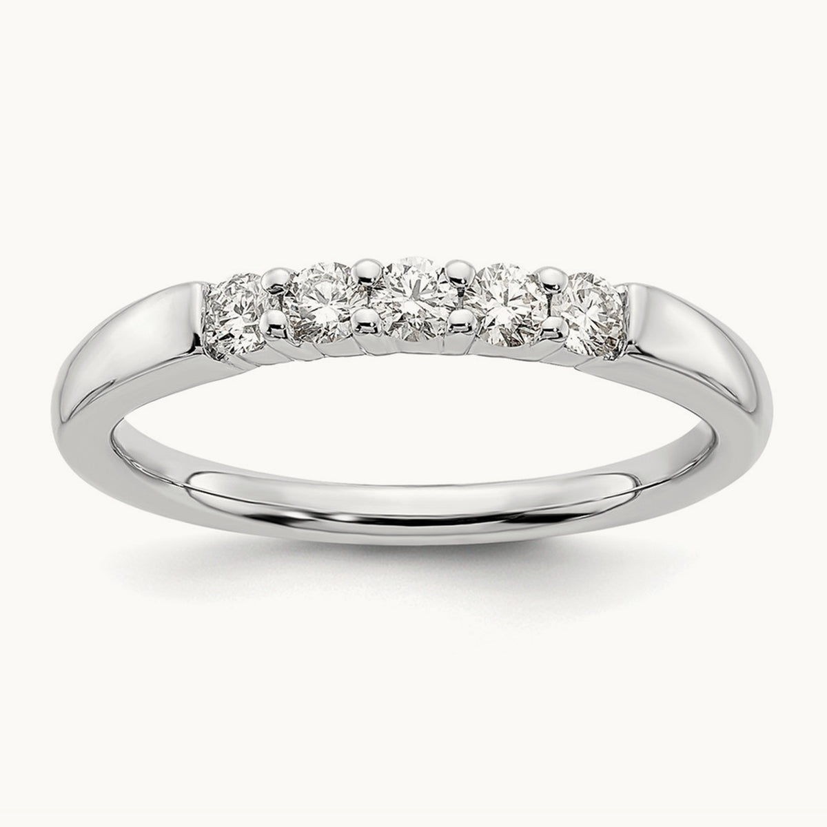 5-Stone Diamond Band, 14K White Gold