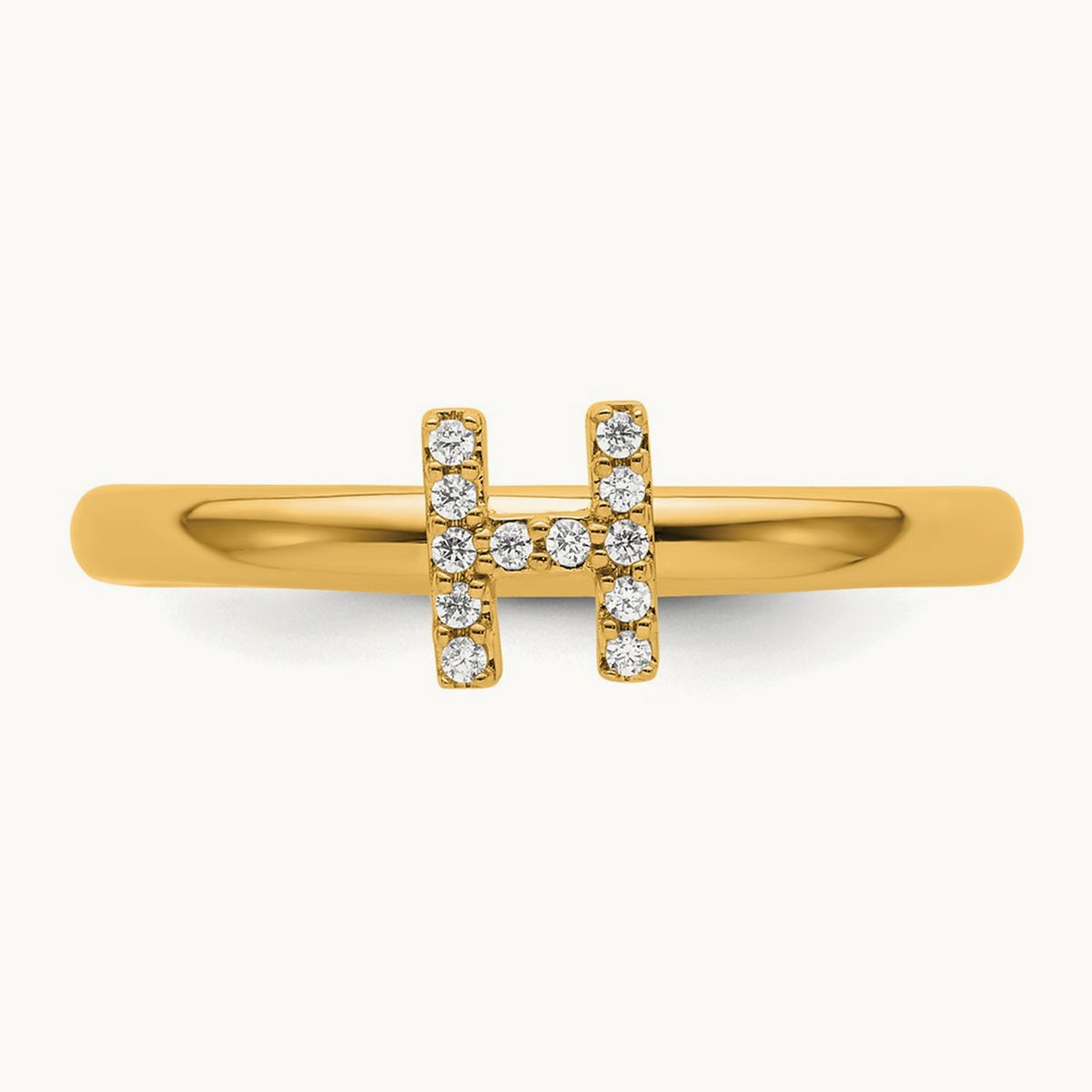 Stackable Diamond Ring — 14K Yellow Gold, H